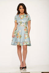 Mint Floral Swing Dress