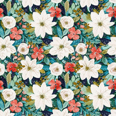 Winter Floral Vintage Dress